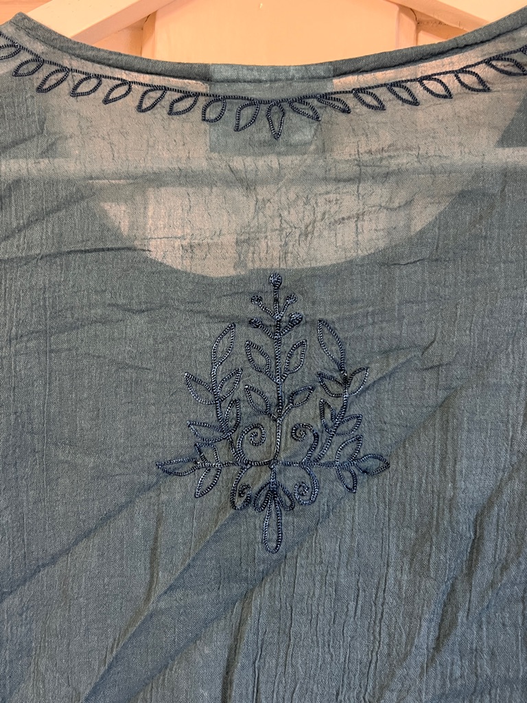 Holyclothing Embroidered Long-Sleeve Teal Tunic Top, Nwt — image 4 of 8